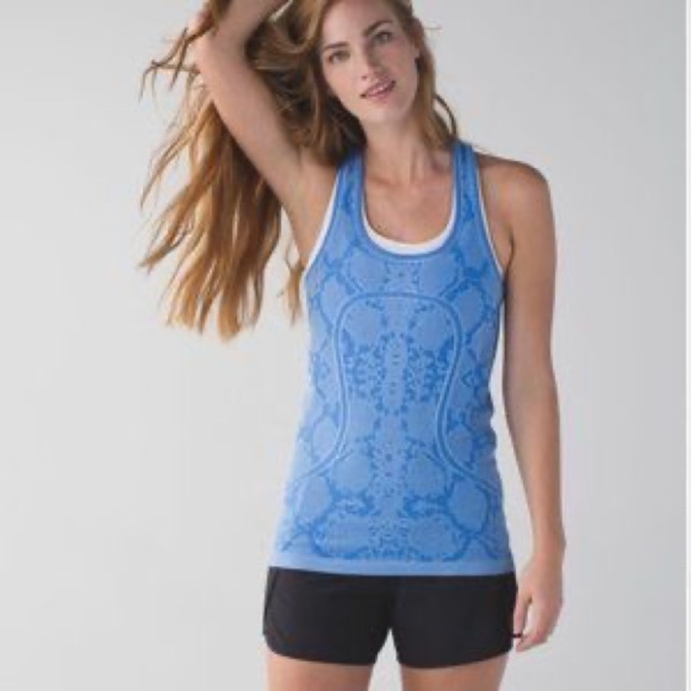 Lululemon Blue Pattern Run Swiftly Tech Tank top